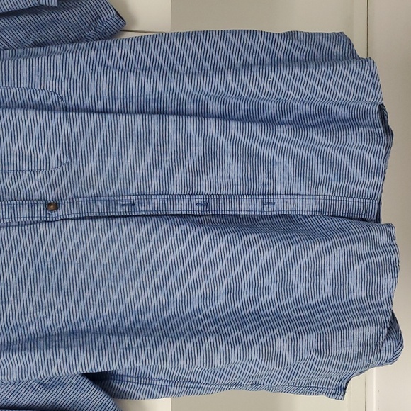 Old Navy Mens XL striped Blue Classic Button Down short Sleeved - Picture 7 of 12